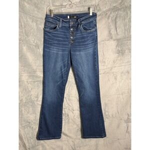 Kut from the Kloth Natalie High Rise Bootcut Jeans Button Fly Blue Size 4
